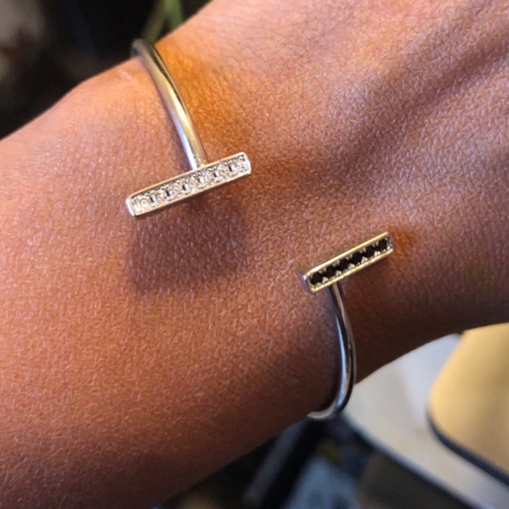 Adjustable Pure Silver Swarovski Elements Bracelet - image 5